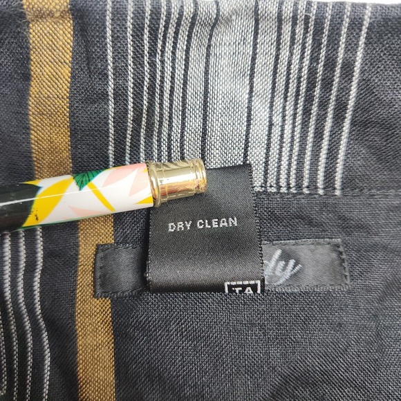 Godbody 3XL Linen Plaid Black Gold Short Sleeve Button Down Camp Shirt Menswear - Picture 6 of 6